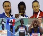 200 m Myriam Soumaré şampiyonu ve Alexandra Bryzhina Yelizabeta Fedora (2 ve 3) Avrupa Atletizm Şampiyonası&#039;nda Barcelona 2010